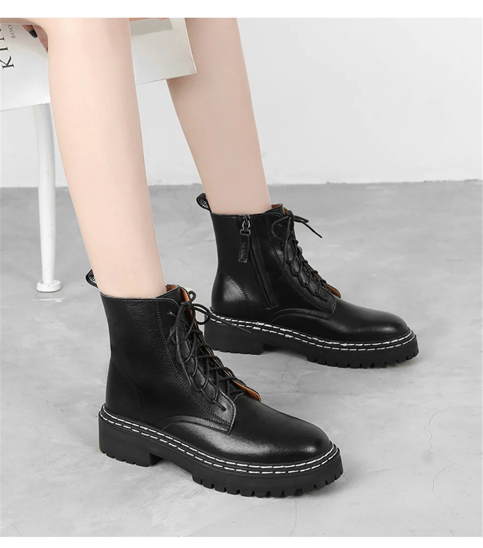Malemonkey/Size35-40 зимняя обувь; модные женские ботинки; женские Ботинки martin; кожаные ботильоны в байкерском стиле
