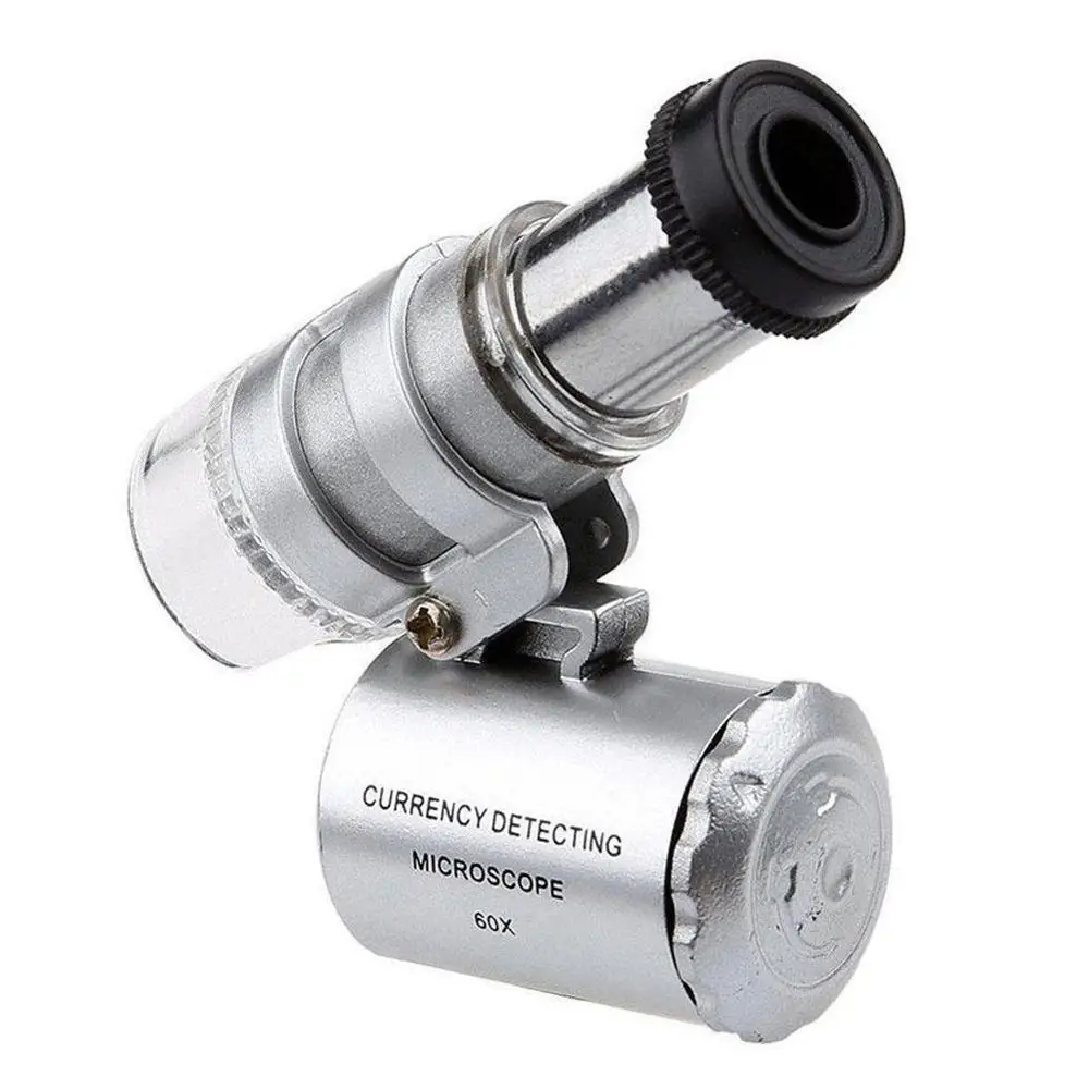 60X Mini Microscope Jeweler Loupe Lens Illuminated Magnifier Glass 3