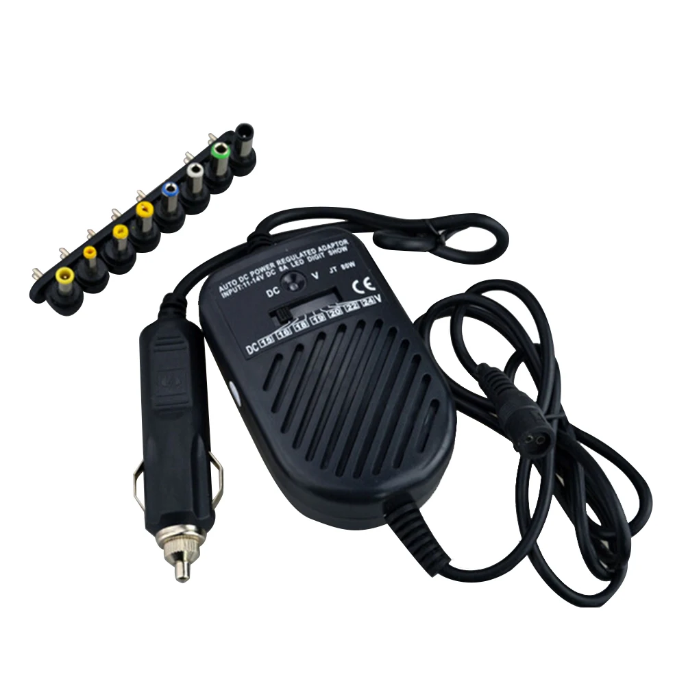 Ноутбук Универсальный 80 Вт DC USB порт автомобильное зарядное устройство Регулируемый блок питания адаптер 8 съемные заглушки - Цвет: NO.2