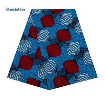 

2019 Africa New Aankara Wax Cotton African Fabric 6 Yards Real Wax Fabric High Quality Floral Pattern 24FS1344