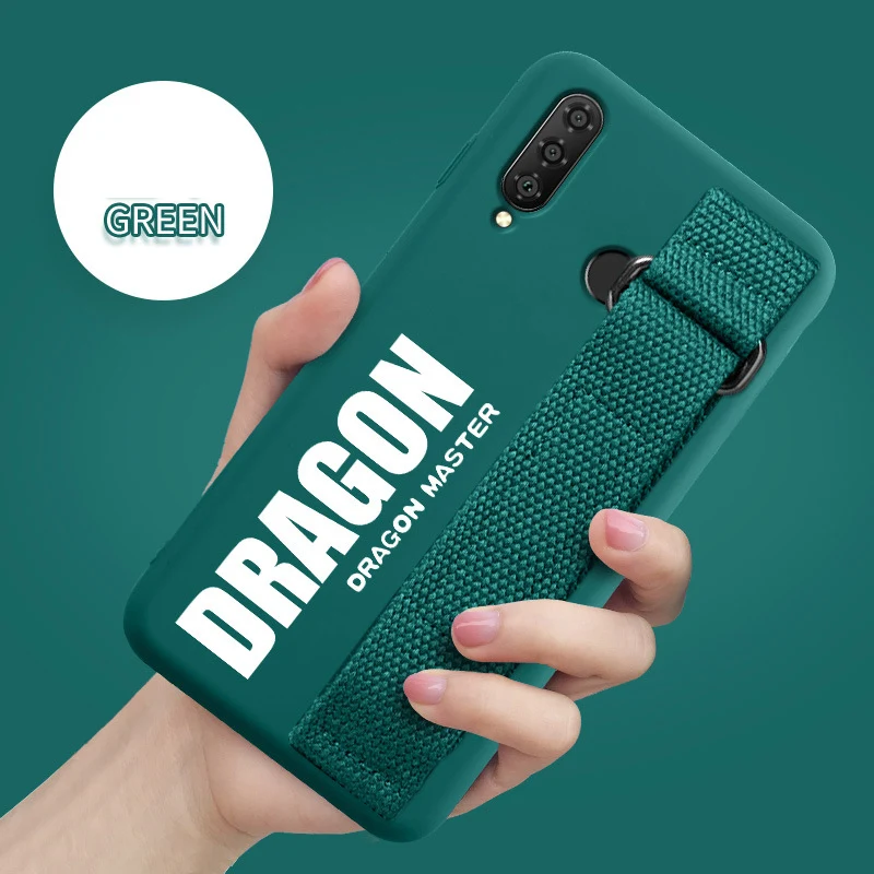 Green Ручной ремешок чехол для Xiaomi mi 9 SE 8 Pro Lite 6X A3 A2 A1 9T CC9 Max 2 3 Red mi K20 Примечание 10 7 6 mi x 2S чехол матовый Силиконовый чехол - Цвет: Green
