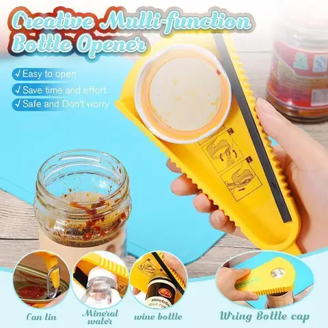 Multi-function Bottle Opener Jar Opener Easy Everyday Twist Opening Quick Cooking Grip Corkscrew kitchen Tools Lid Off