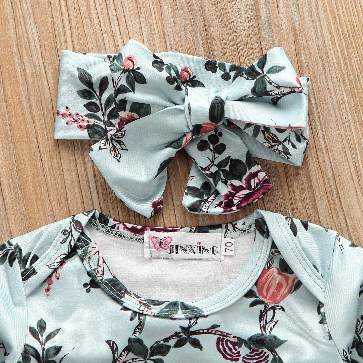 Комплекты из 3 предметов для маленьких девочек, топы с цветочным принтом для новорожденных девочек+ штаны+ повязка на голову, комплект одежды для детей 0-24 месяцев