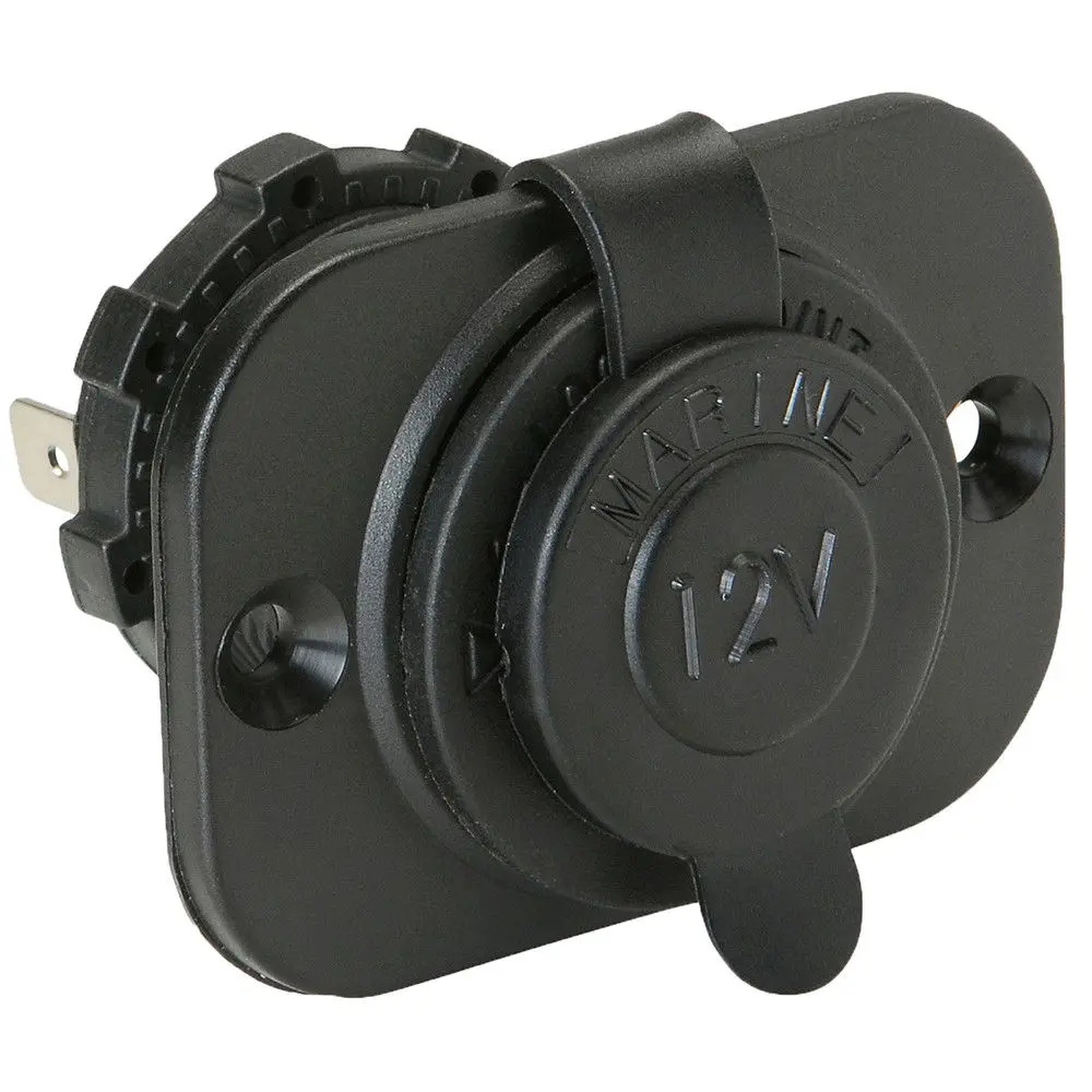 12V Marine Motorcycle Car Cigarette Lighter Power Plug Outlet Socket Waterproof Equipped with cover to avoid water, dust
