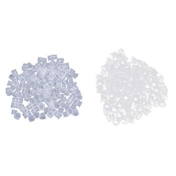 

300 Pcs Plastic Tattoo Ink Cup Caps Pots Clean and Hygiene, 200 Pcs Transparent & 100 Pcs White