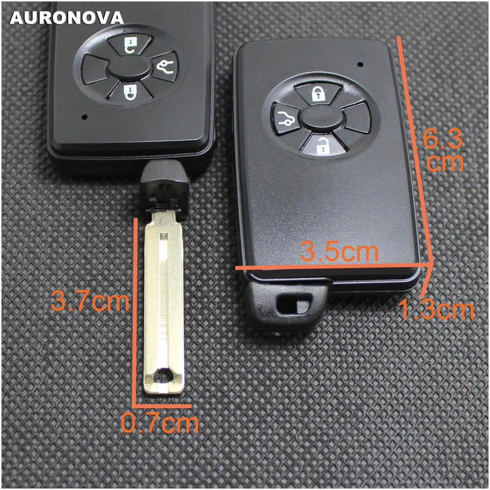AURONOVA новая Замена ключа без ключа для Toyota Reiz Rav4 Mark X Corolla Yaris 3 кнопки дистанционный ключ-брелок от машины чехол