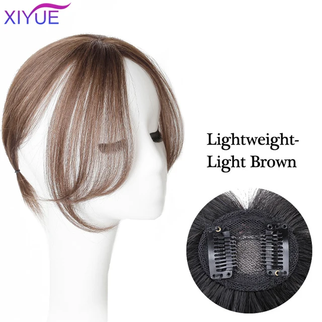 Black/Light Brown Clip In Hair Bangs Hairpiece Accessories Synthetic Fake Bangs Clip In Hair Extensions Clip In Hair Pieces G1758