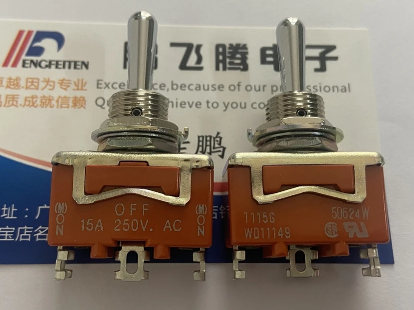 

Оригинальный новый 100% T115G-F 3pin 3 передач двусторонние левые и правые self-кнопка сброса Переключатель тряски с наклоняющейся платформой выключатель питания 15A 12 мм