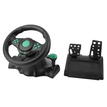

Racing Game Steering Wheel For XBOX 360 PS2 For PS3 Computer USB Car Steering-Wheel 180 Degree Rotation Vibration With Pedals