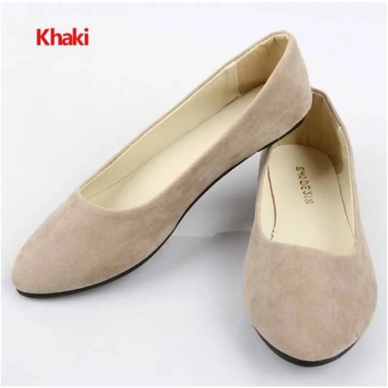 2021 Fashion Women Shoes Woman Flats High Quality Slip-On Shoes Pointed Toe Rubber Women Flat Shoes Ballet Plus Size