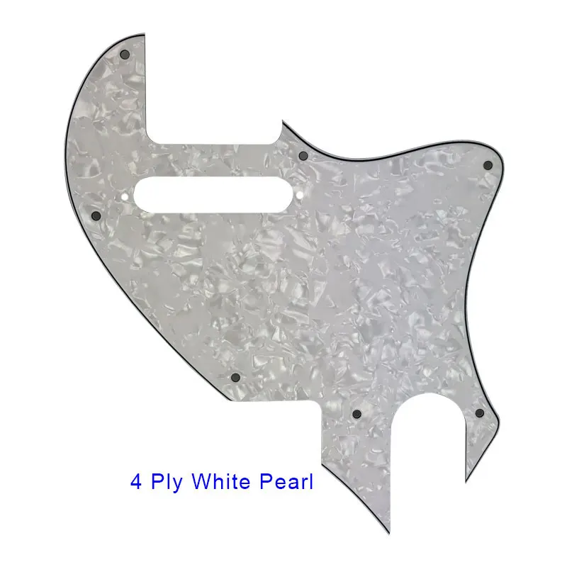 Pleroo гитарные Запчасти для ForUS Telecaster Tele F hole Hybrid Guard с отверстием для звукоснимателя - Цвет: 4Ply White Pearl
