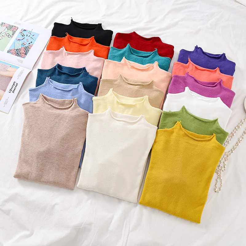 Womens Sweaters 2019 New Fashion Turtleneck Sweater Women Soft Knitted Sweater Ladies Winter Tops Pullover Jumpers Ladies basic
