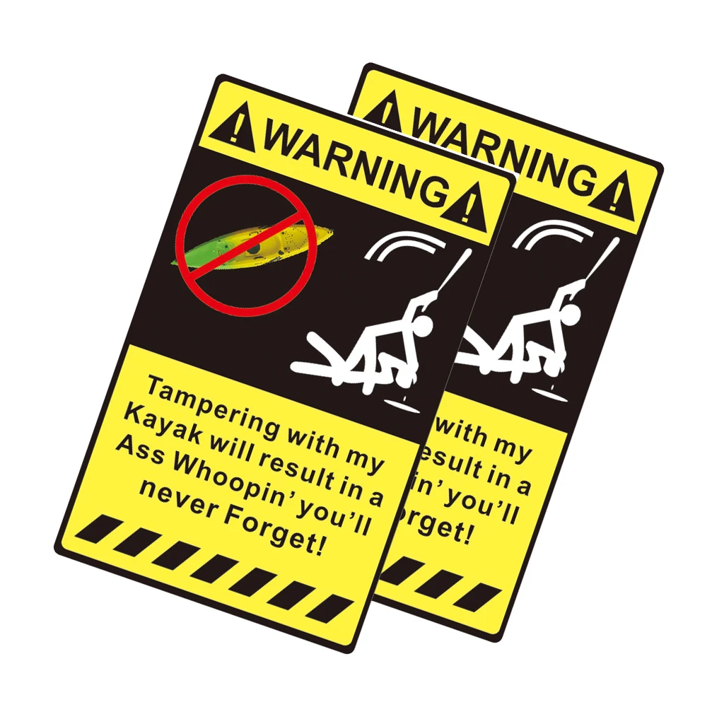 2 Pieces Waterproof Durable Warning Decal Stickers for Your Kayak - Don't Touch My Kayak
