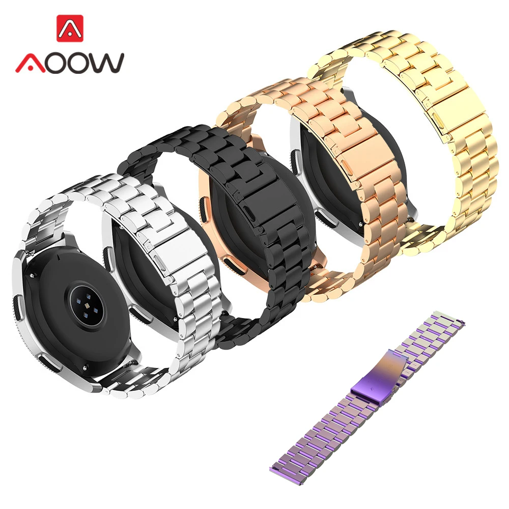 Ремешок из нержавеющей стали для Samsung Galaxy Watch Active 1 2 Gear S2 S3 Active2 Amazfit Huawei браслет с 3