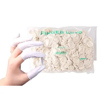 

100Pcs/SET Disposable Makeup Eyebrow Extension Gloves Tools Natural Latex Anti-Static Finger Cots Practical Design
