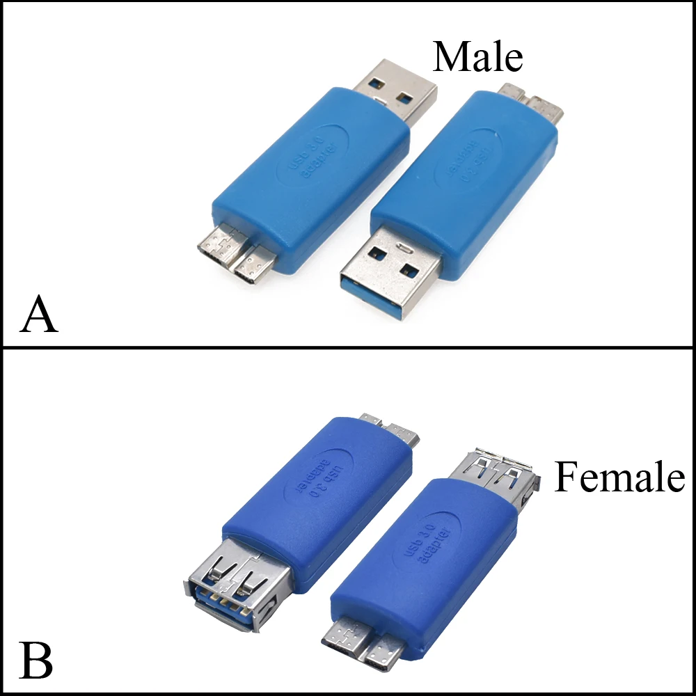 

YuXi Plastic+Copper USB 3.0 A Male female to Micro B Adapter USB3.0 AM to Micro B Connector Extender Converter