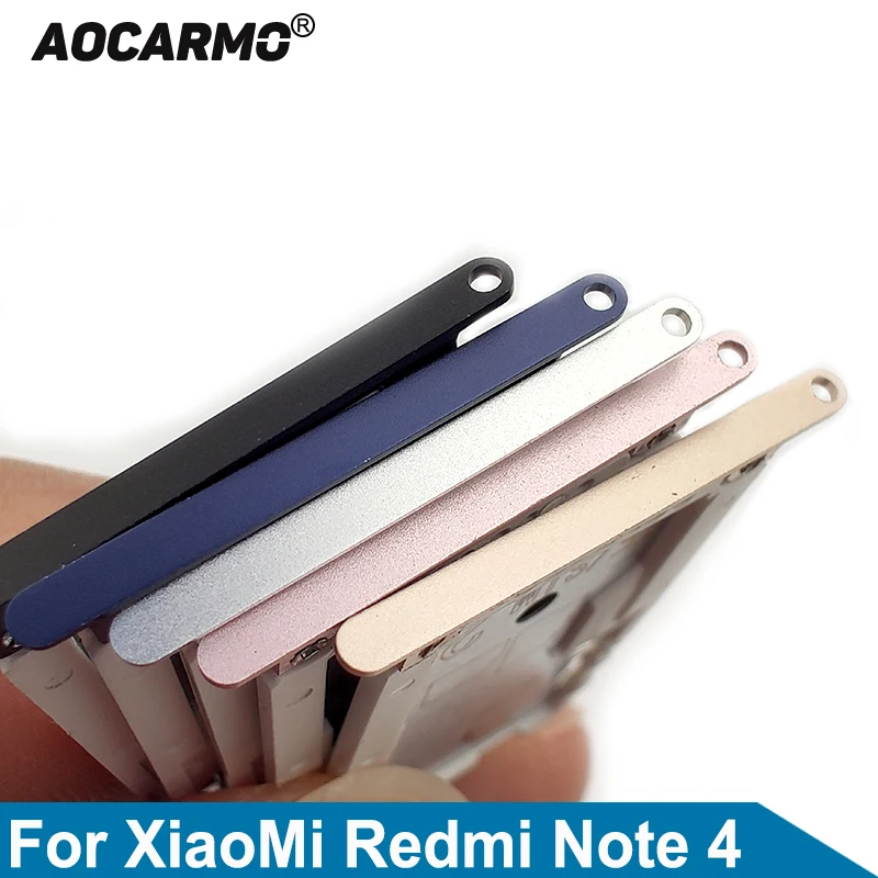 Aocarmo Sim Card Tray MicroSD SD Slot Holder Replacement Part For XiaoMi Redmi Note 4