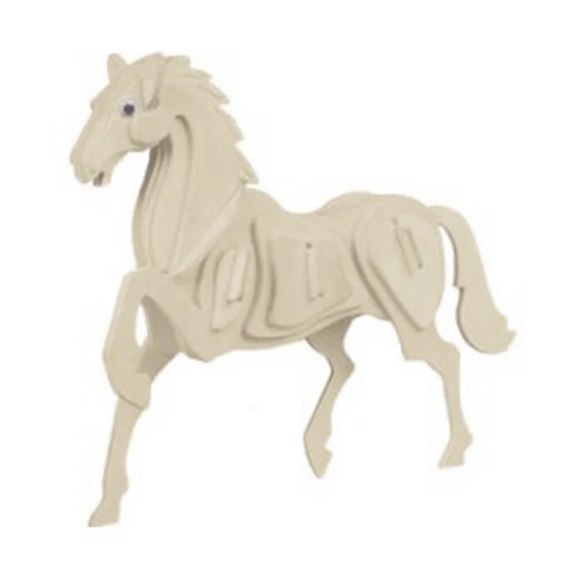 

Child Assembly 3D Wooden Horse Educational Toy Woodcraft Construction Kit