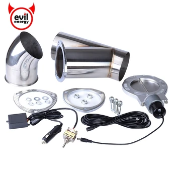 

evil energy 4.0 Inch Stainless Steel Y Pipe Exhaust Cutout Car Muffler Accessory Parts Exhaust Catback Downpipe Exhaust Cut Out