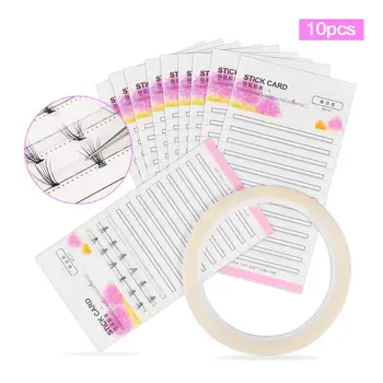 

10Pcs Grafting Eyelash Blossom Stick Card with Adhesive Tape Lash Extension Set