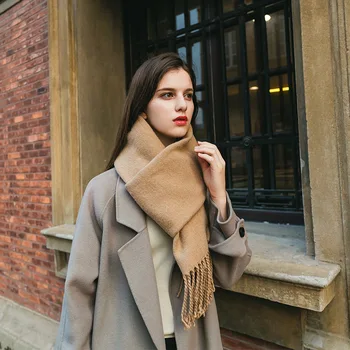 

Scarf for Women Cashmere Scarf 2019 Autumn and Winter New Fashion Solid Color Warm Scarf Tassel Shawl Couple Scarf