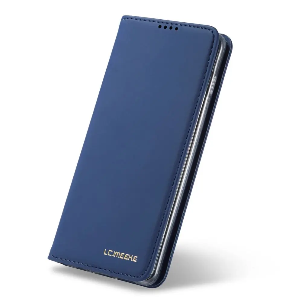 LLZ. COQUE кошелек полный чехол для samsung Note10 Plus S10 S10e чехол для Galaxy A50 A70 M10 Кожаный противоударный магнитный держатель для карт - Цвет: Blue