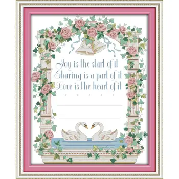 

Joy Sunday Never to be parted Counted Cross Stitch Kits 11&14CTDIY Embroidery Kits Needlework Sets for Home Decor Handmade Gift