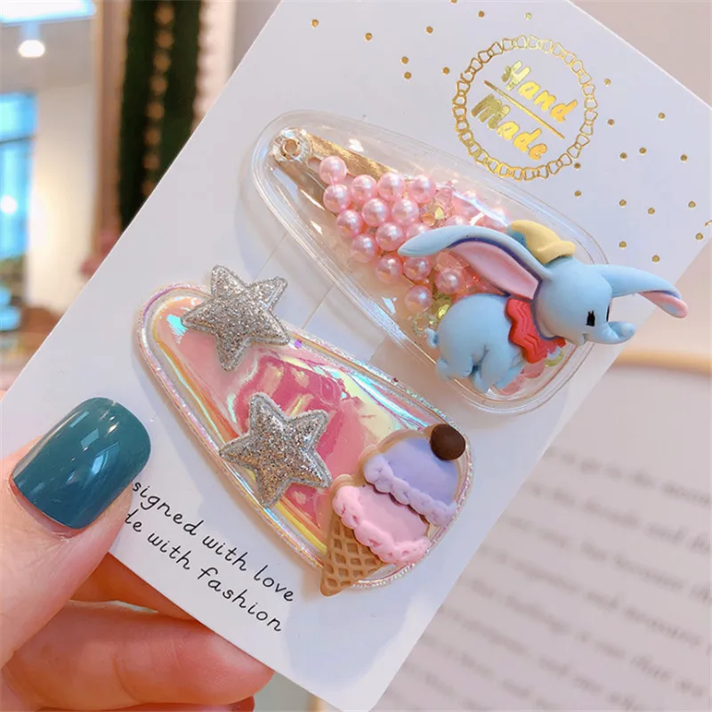 set 21 1 комплект, Детские аксессуары для волос для девочек, цветные заколки для волос, прозрачный головной убор с изображением звезды и сердца - Цвет: set 21