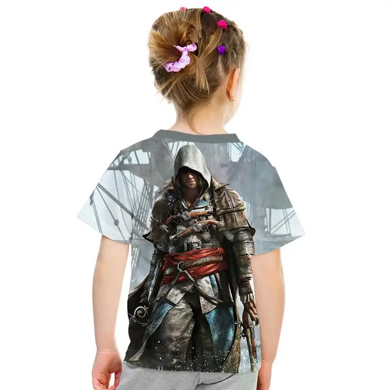 Лучшие игры Assassin's Creed детская 3D футболка одежда для мальчиков и девочек с 3d принтом, рубашка детская удобная модная футболка с короткими рукавами
