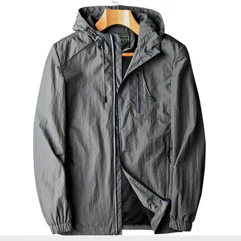 

Brand Spring Autumn Men Fashion Thin Hooded Jackets Hoodies Male Korean Casual Loose Coat Homme Plus Size Streetwear Jacket