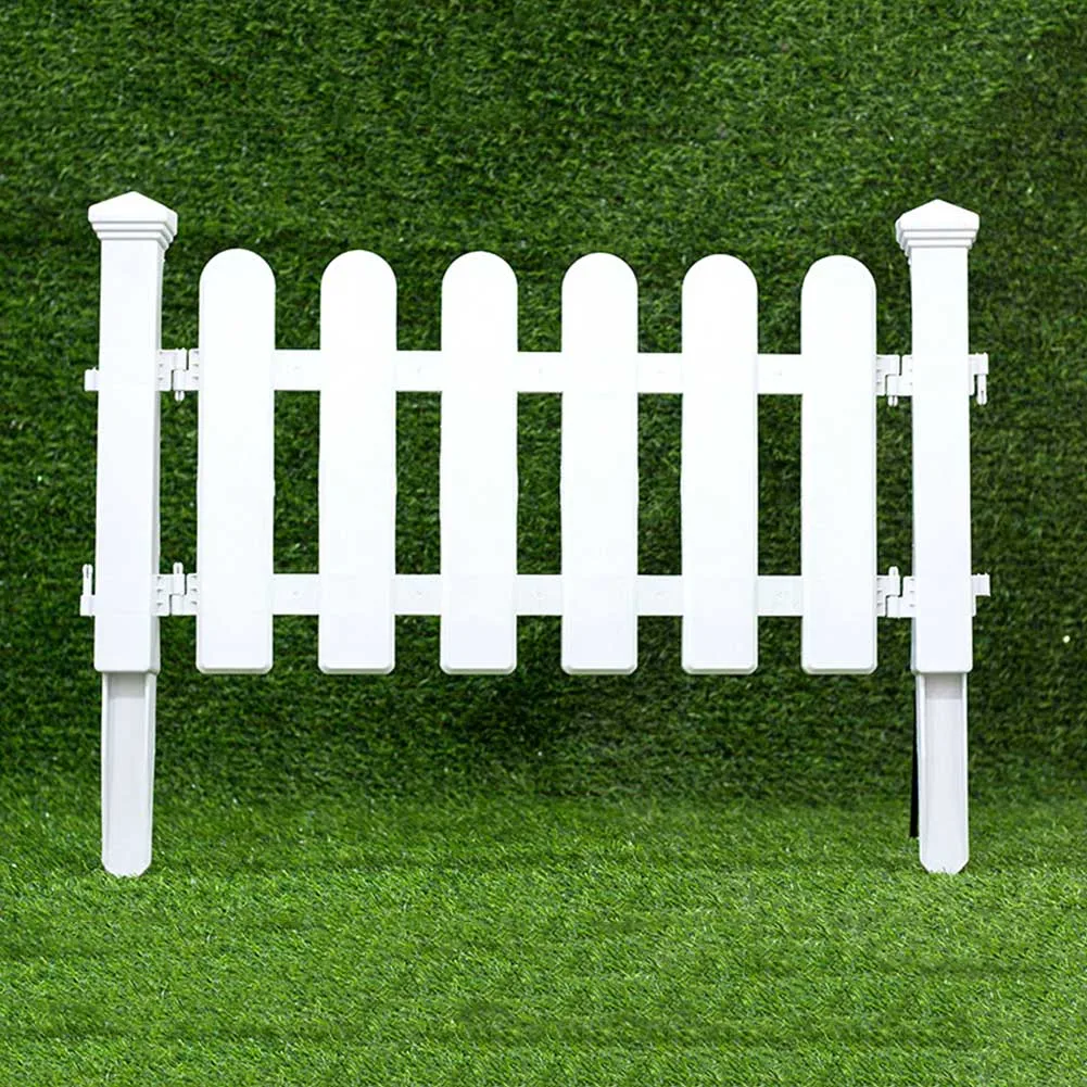 

White PVC Plastic Fence European Style For Garden Driveway Gates Christmas Tree JS22