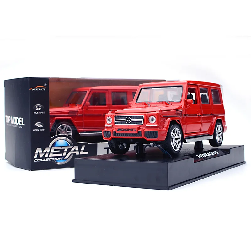 red Zhenwei сплав модель автомобиля игрушка AMG Mercedes-Benz G65 внедорожник игрушка настольное украшение подарок карманная игрушка светильник звук вытянуть назад - Цвет: red