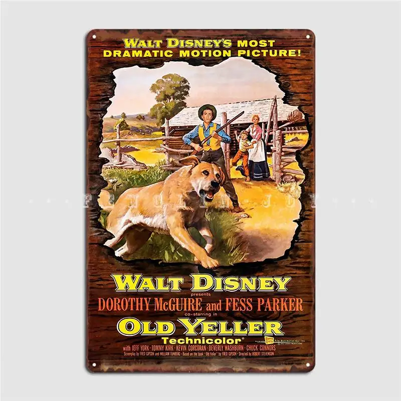 

Old Yeller Metal Sign Bar Cave Plaques Wall Mural Design Tin Sign Poster
