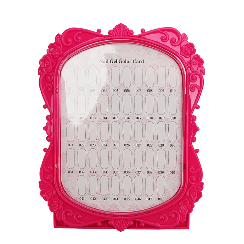 Розово-коричневый 48 Tips Nail Gel Polish Color Card Nail display full color rack card boards practice 3 colors Show case books Plastics - Цвет: Розово-коричневый