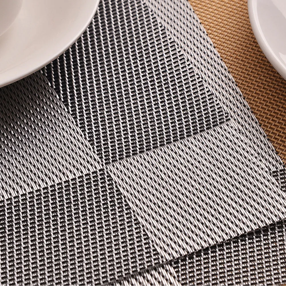 Behogar 4pcs Dining Table Placemats Heat-Resistant PVC Anti-slip Oilproof Waterproof Placemat Home kitchen Restaurant Place Mats