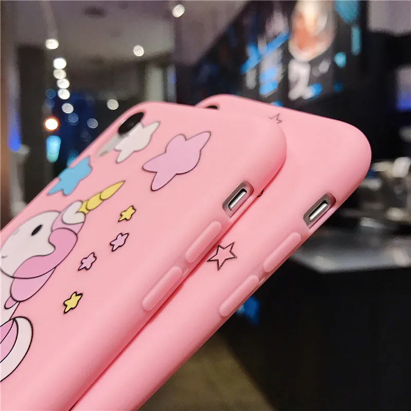 Милый мультяшный чехол с единорогом для iPhone 11 задняя крышка звезды замок 12 Pro Max X XS