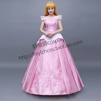 

Top Quality New Arrival Custom Made Sleeping Beauty Princess Aurora Cosplay Costume For Adult women Party Costume Dress with W