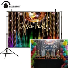 Allenjoy Disco вечерние фоны для фотосъемки в стиле ретро с неоновыми бусинами и блестками для фотосъемки восьмидесятых дней рождения