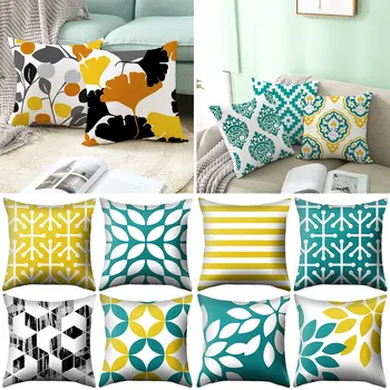 

Throw Pillow Cover Geometric Printed Square Throw Cushion Cover Sofa Bed Decorative Pillowcase for Home Car 1pcs^