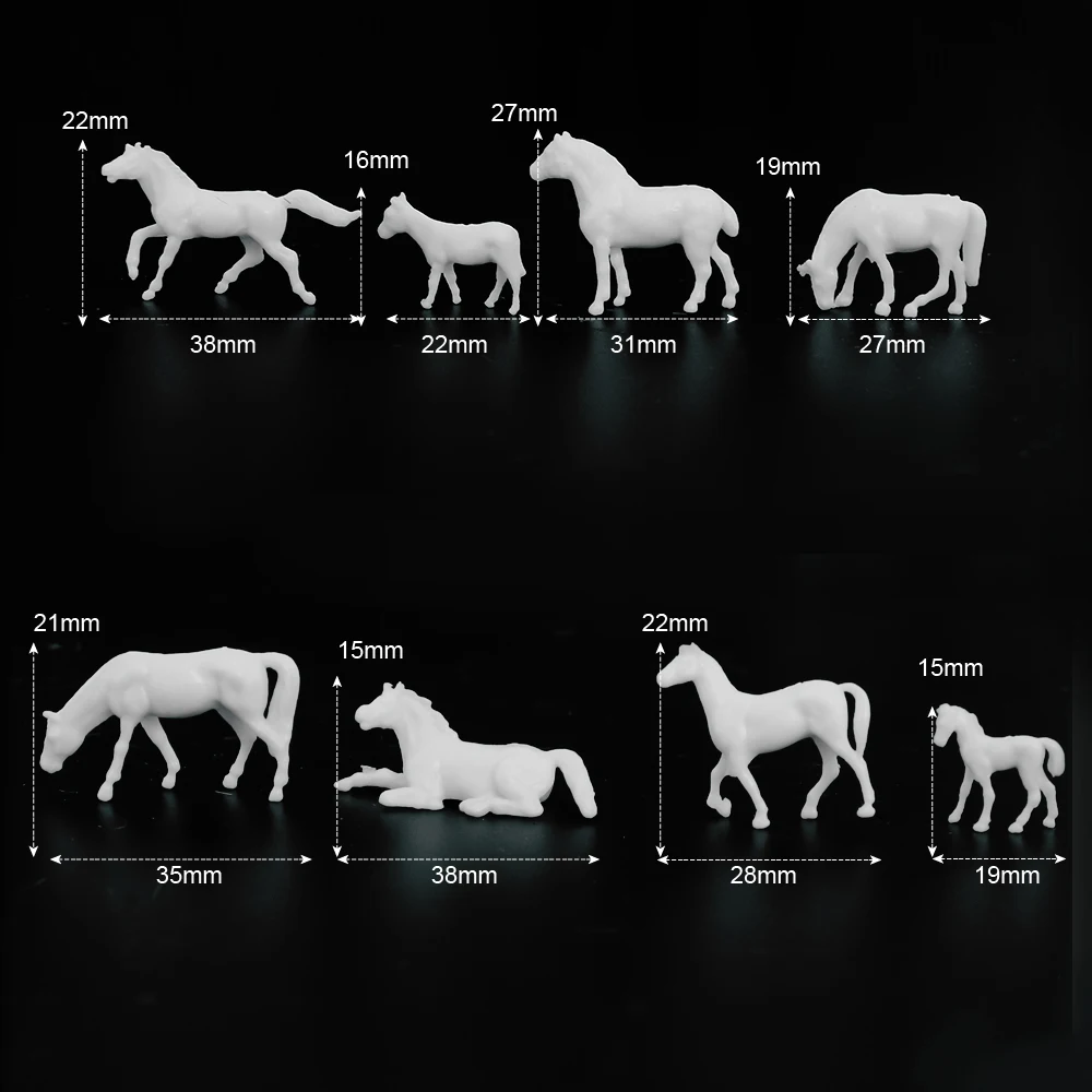Модель лошади Неокрашенная в масштабе 1:87 100 шт.|scale models|ho scale modelho |