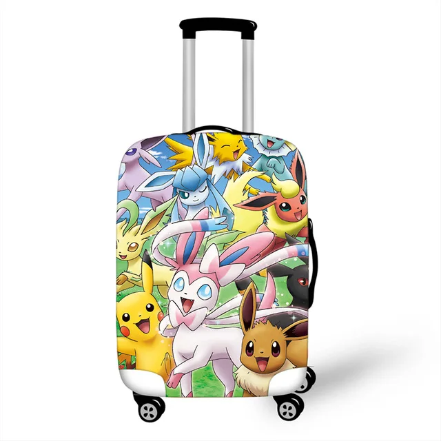 as pictures Мультфильм Покемон Пикачу/Bulbasaur/EEVEE багажная Крышка для путешествий сумка Эластичный чехол для чемодана багажные чехлы - Цвет: as pictures
