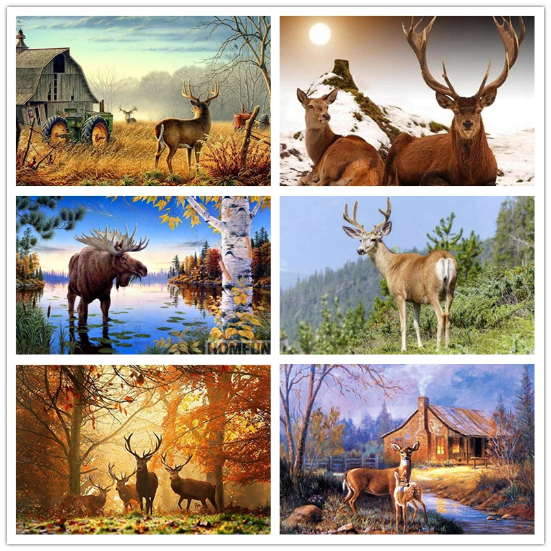 5D DIY Diamond Embroidery Animal Deer Cross Stitch Painting Display Home Furnishing Decoration Picture Gift | Дом и сад