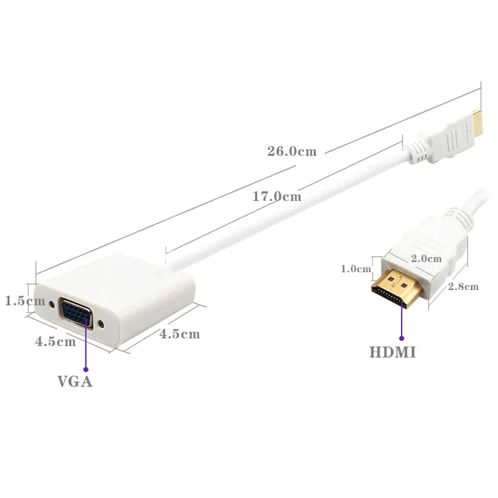 Адаптер hdmi-vga Мужской конвертер с разъемом адаптер 1080P цифровой аналоговый видео аудио для ПК ноутбука планшета цена