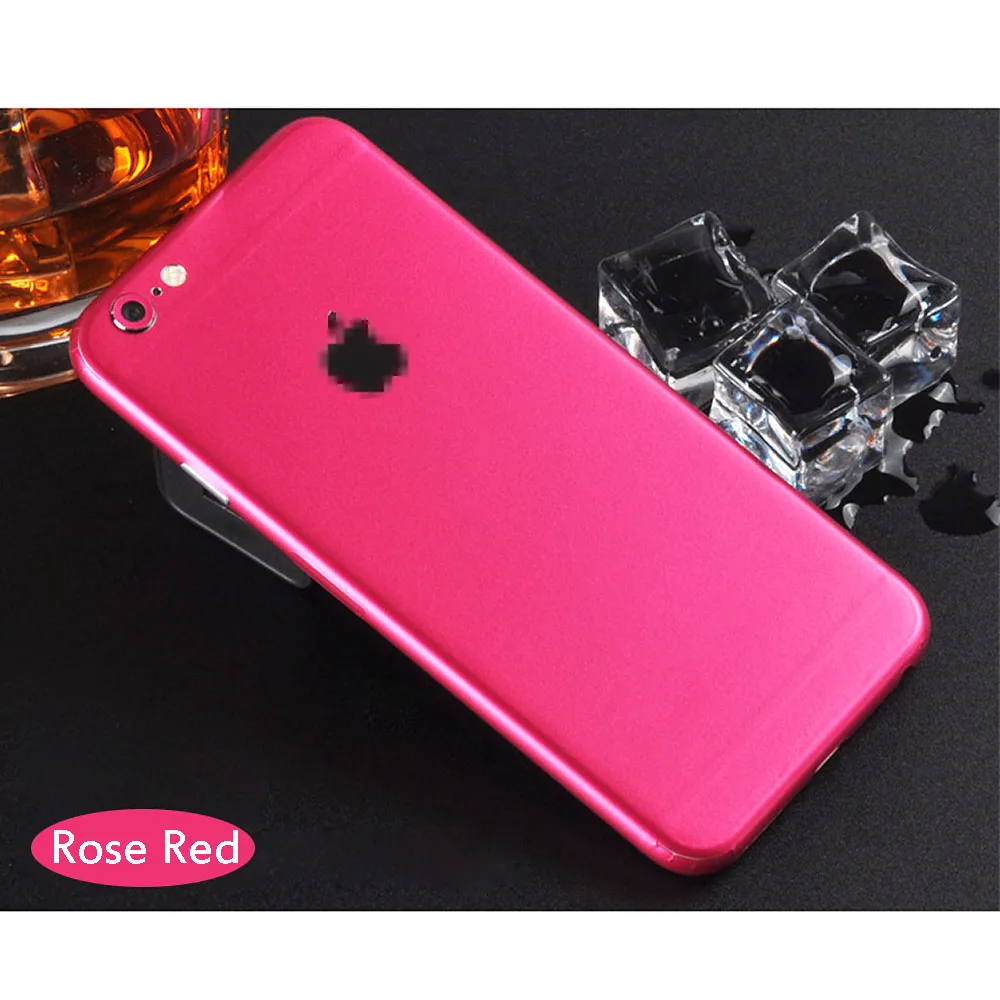 Новая красочная пленка для Apple iPhone 7 XS, мобильный телефон 5S, 6S Plus, 7, 8 Plus, X, полное покрытие, 7 Plus, мягкая задняя пленка, чехол, Fundas - Цвет: Розово-красный