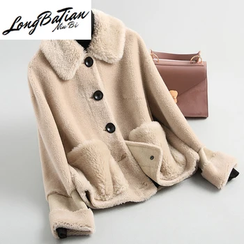 

Fur Sheep Shearling Coat Winter Jacket Real Wool Coats and Jackets Women Clothes 2020 Chaqueta Mujer MY3559