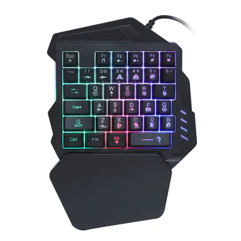

One Handed Mechanical Keyboard Left Hand Game Keypad with Light Effect for Game Mbile Phone Gaming Keyboard