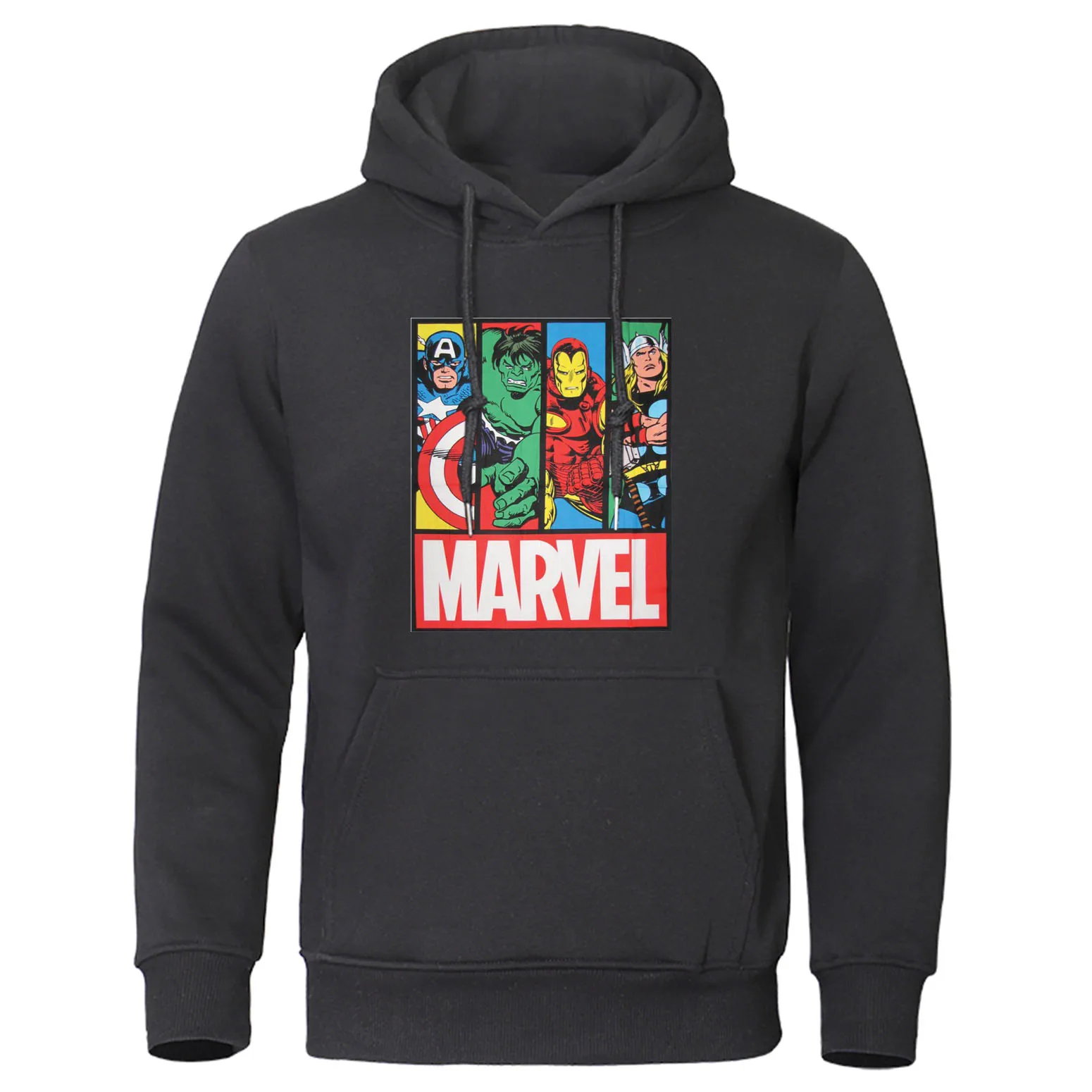 black 6 Толстовка Marvel уличная осенне-зимняя мужская Толстовка Мстители Повседневный пуловер супергерой спортивный костюм Брендовые мужские толстовки - Цвет: black 6