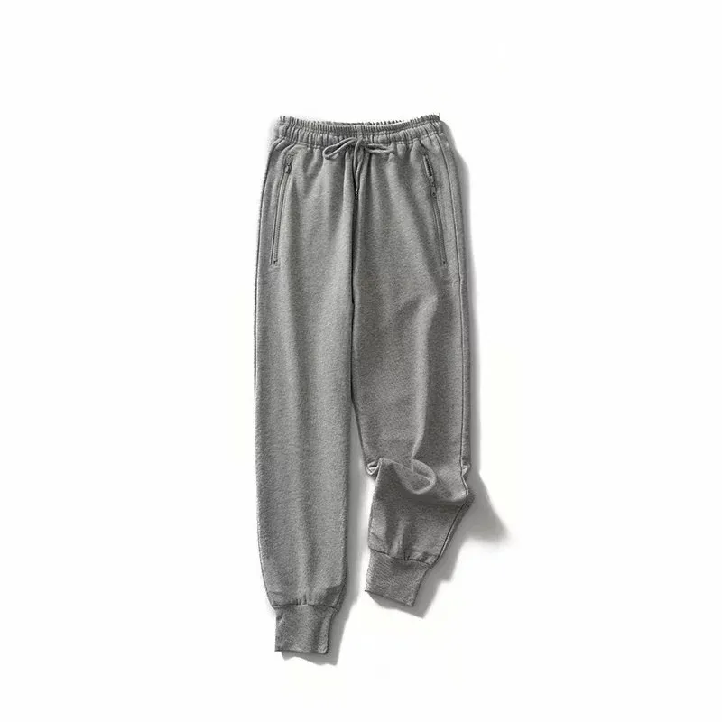 Серый Zippered Pocket Sweatpants Joggers Soft Touch Loose Harem version Dance Exercise Fitness Pants Drawcord Running Trousers Women - Цвет: Серый