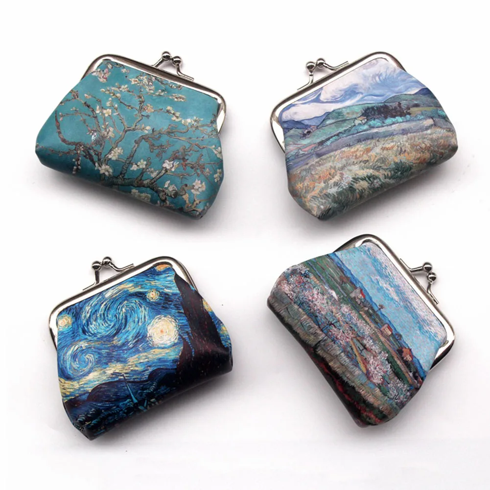 Vintage Coin Purse Wallet Women Famous Oil Painting Small Wallet Hasp Creative Clutch Bag Good Gift Women's Mini Purses Coin purse Women wallet Coin wallet Change bag