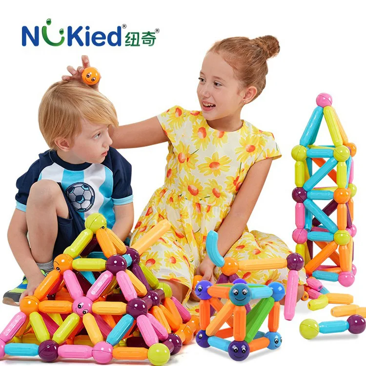 

NUKied Large Particles Magnetic Rods Creative Fight Inserted Magnetic Building Block Baby Educational 3-6-Year-Old CHILDREN'S To